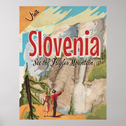 Slovenië Vintage Travel Poster (Voorkant)