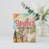 Slovenië Vintage Travel Poster Briefkaart (Staand voorkant)