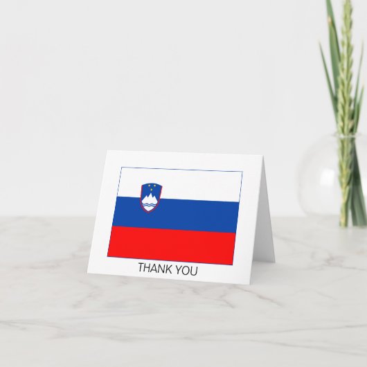Slovenië Vlag Bedankkaart (Voorkant)