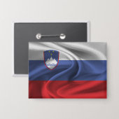 Slovenië Vlag Knop Button (Voorkant / Achterkant)