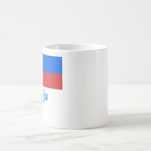 Slovenië vlag met naam in het Sloveens Koffiemok