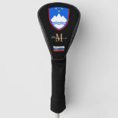 Slovenië & Vlag Monogrammed Golf Clubs Hoesjes Golfheadcover (Voorkant)