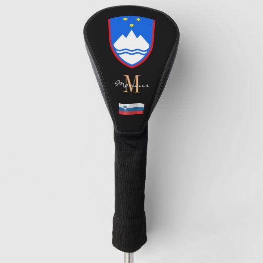 Slovenië & Vlag Monogrammed Golf Clubs Hoesjes Golfheadcover (Voorkant)