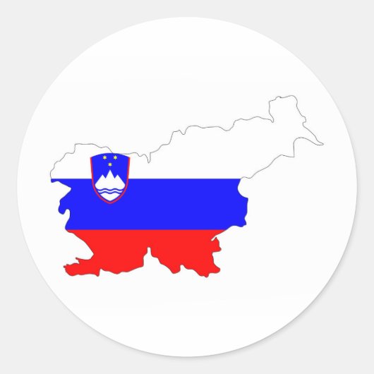 slovenië vlag plattegrond silhouet symbool ronde sticker (Voorkant)