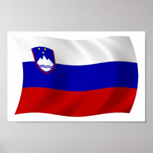 Slovenië Vlag Poster Print