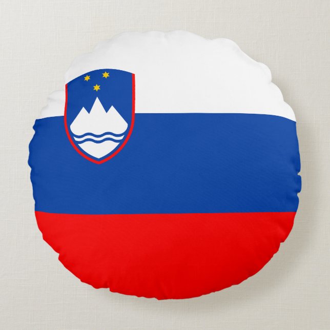 Slovenië Vlag Rond Kussen (Voorkant)
