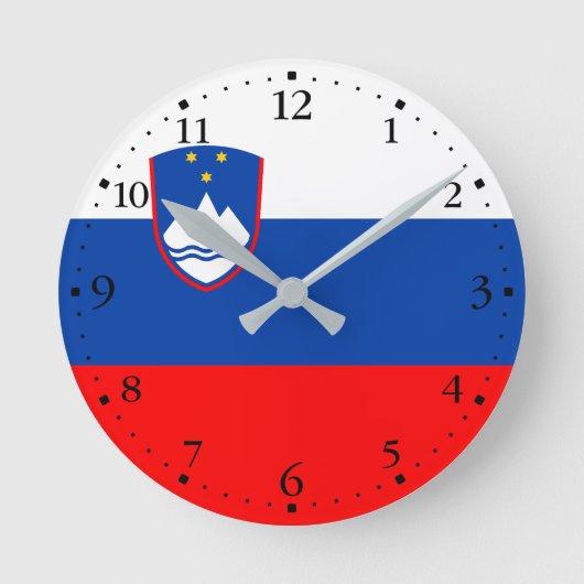 Slovenië Vlag Ronde Klok (Voorkant)
