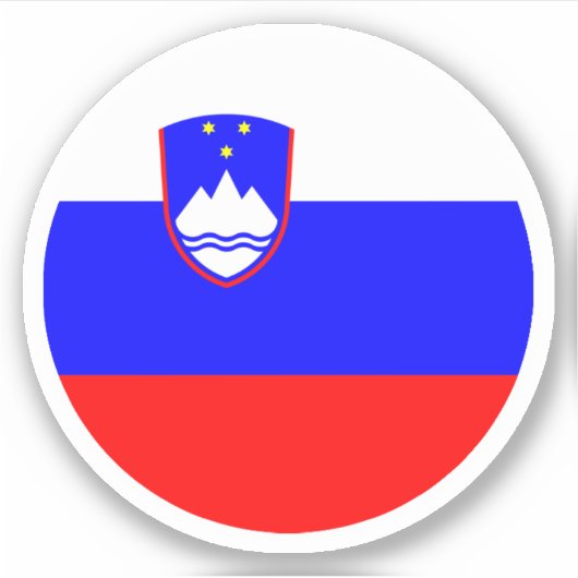 Slovenië Vlag Ronde Sticker (Voorkant)