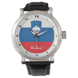 Slovenië Vlag & Slovenië trendy mode / design Horloge