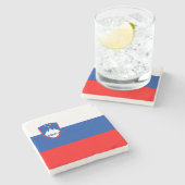 Slovenië Vlag Stenen Onderzetter (Zijkant)