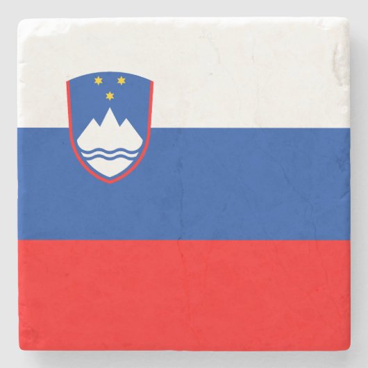 Slovenië Vlag Stenen Onderzetter (Voorkant)
