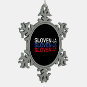 SLOVENIË-vlag Tin Sneeuwvlok Ornament (Links)