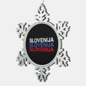 SLOVENIË-vlag Tin Sneeuwvlok Ornament (Rechts)