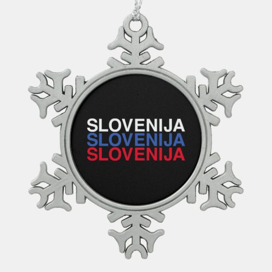 SLOVENIË-vlag Tin Sneeuwvlok Ornament (Voorkant)