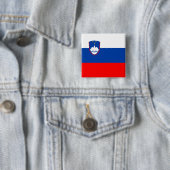Slovenië Vlag Vierkante Button 5,1 Cm (In situ)