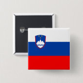 Slovenië Vlag Vierkante Button 5,1 Cm (Voorkant /achterkant)