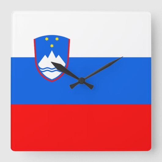 Slovenië Vlag Vierkante Klok (Voorkant)