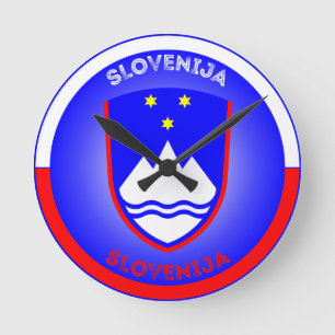 Slovenië Wapen Cirkel Vorm Ronde Klok