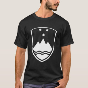 Slovenië Wapenschild Symbool Zwart en Wit T-shirt