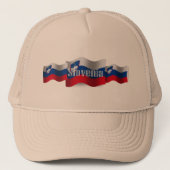 Slovenië Waving Flag Trucker Pet (Voorkant)