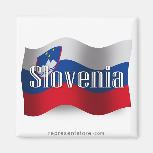 Slovenië zwaaien met vlag magneet (Voorkant)
