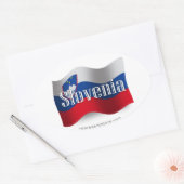 Slovenië zwaaien met vlag ovale sticker (Envelop)