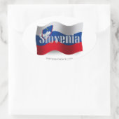 Slovenië zwaaien met vlag ovale sticker (Tas)