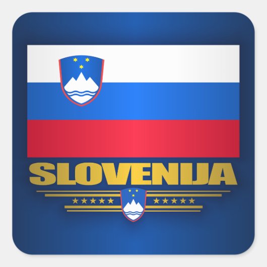 Slovenija (Slovenië) Vlag Vierkante Sticker (Voorkant)