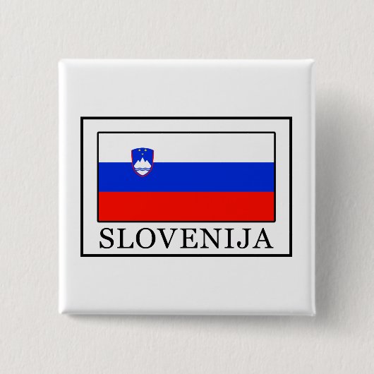 Slovenija Vierkante Button 5,1 Cm (Voorkant)