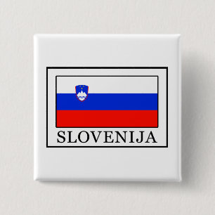 Slovenija Vierkante Button 5,1 Cm