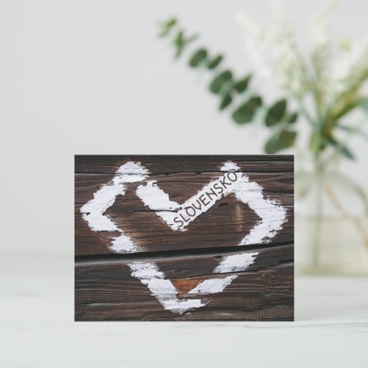 Slovensko Heart Briefkaart (Staand voorkant)