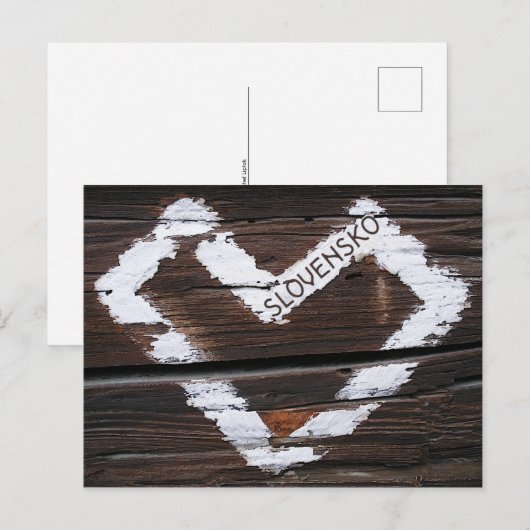 Slovensko Heart Briefkaart (Voorkant / Achterkant)