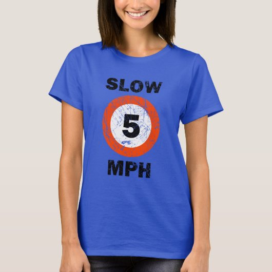 SLOW 5 MPH Nautical Grunge Style T-shirt (Voorkant)