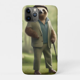 "Slow and Steady: een luiaard gekleed voor golf Case-Mate iPhone Case