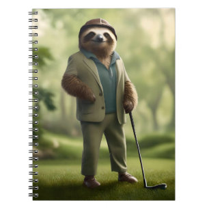 "Slow and Steady: een luiaard gekleed voor golf Notitieboek