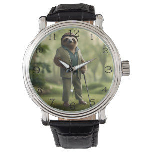 Slow and Steady: Een luiaard is gekleed voor golf Horloge