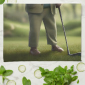 Slow and Steady: Een luiaard is gekleed voor golf Theedoek (Gevouwen)