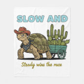 Slow and Steady Motivation Turtle Illustration Fleece Deken (Voorkant)