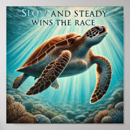 Slow and Steady Print, Waarde Poster Papier (Matte