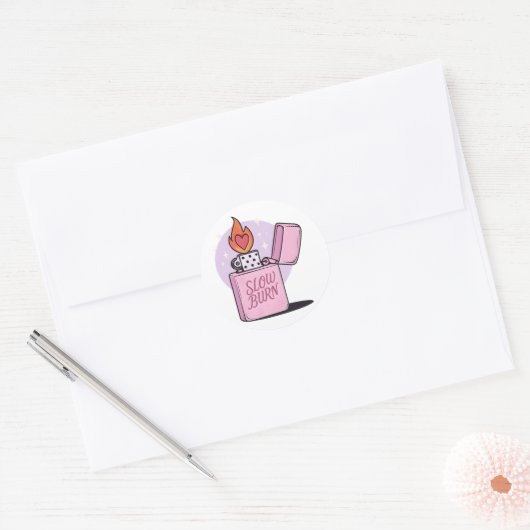 Slow Burn Reader Ronde Sticker (Envelop)
