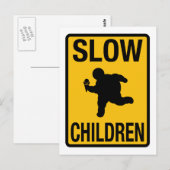 Slow Children fat kind street sign parody grappig Briefkaart (Voorkant / Achterkant)