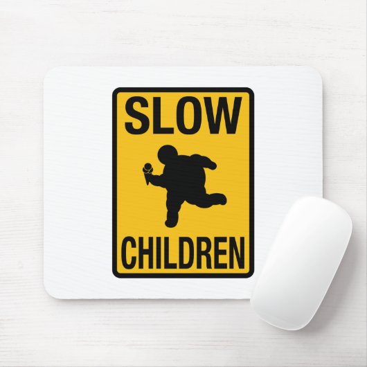 Slow Children fat kind street sign parody grappig Muismat (Met muis)