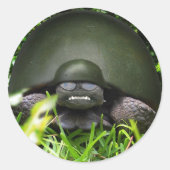 Slow Commando Ronde Sticker (Voorkant)