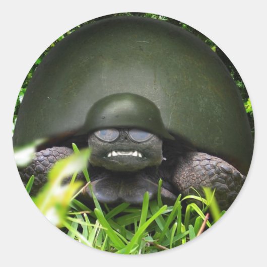 Slow Commando Ronde Sticker (Voorkant)