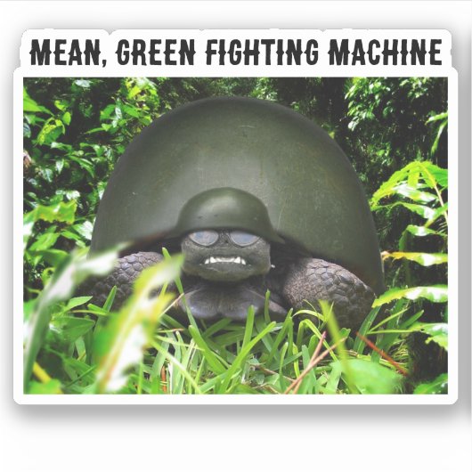 Slow Commando Turtle Sticker (Voorkant)