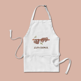 "Slow Cooker" Schattigee luie luiaards kunst Standaard Schort