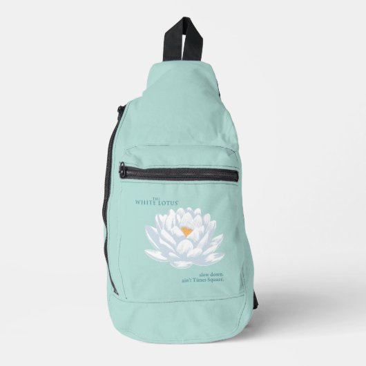 Slow Down, Ain't Times Square - De Witte Lotus Sling Bag (Voorkant)