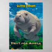 Slow Down en Drift voor Manatee Inspired Poster (Voorkant)
