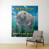 Slow Down en Drift voor Manatee Inspired Wandkleed (In situ)