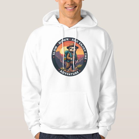 Slow down en geniet van het avontuur hoodie (Voorkant)